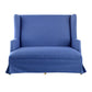 A&B Home 52" x 44" Bundle of 3 Two-Seater Winged Back Blue Chair