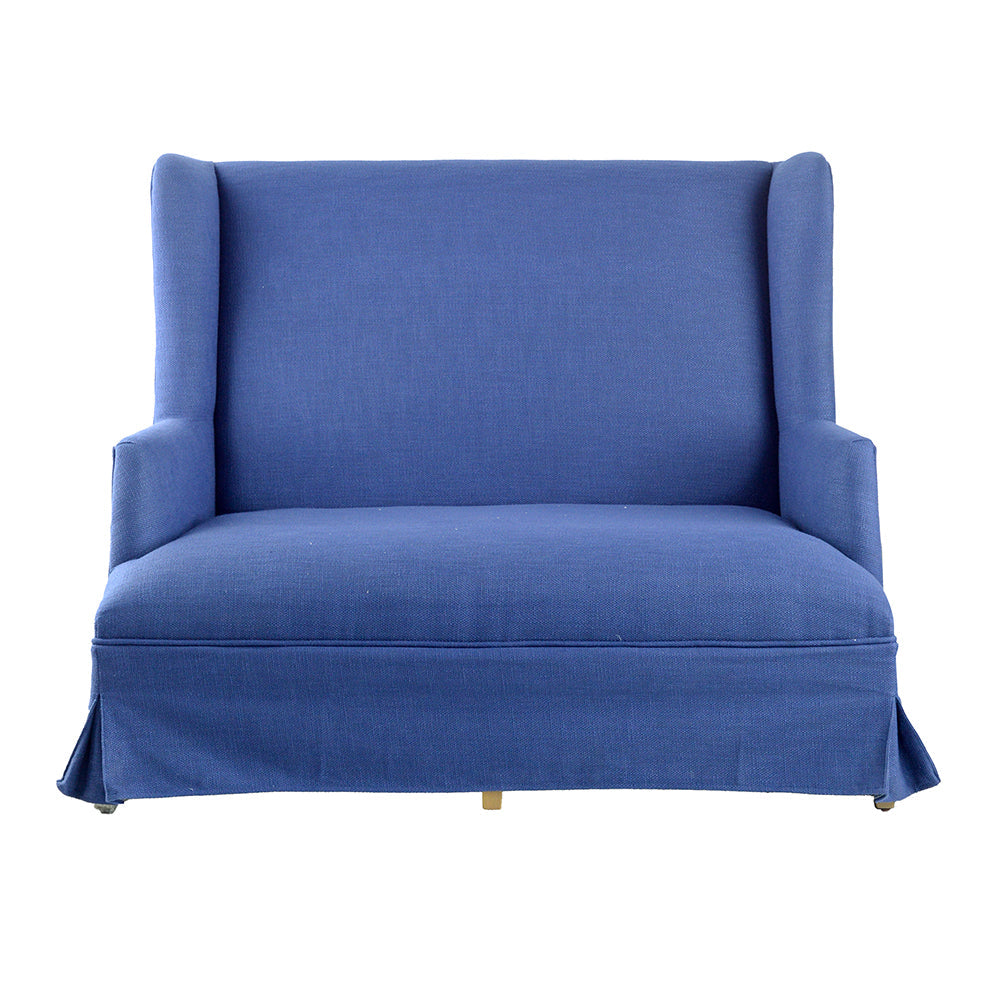 A&B Home 52" x 44" Bundle of 3 Two-Seater Winged Back Blue Chair