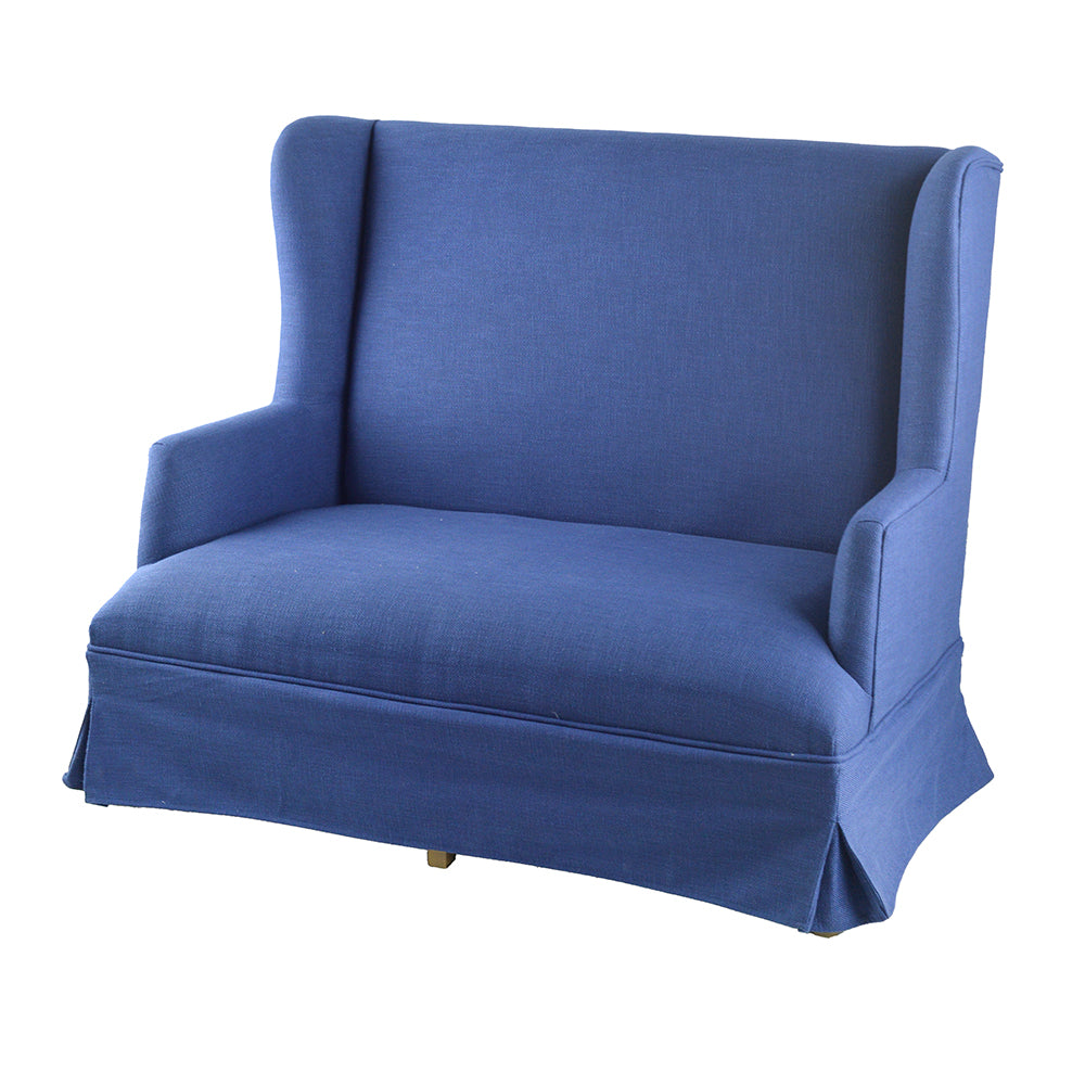 A&B Home 52" x 44" Bundle of 3 Two-Seater Winged Back Blue Chair