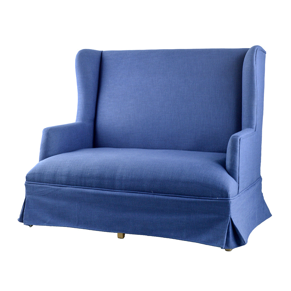 A&B Home 52" x 44" Bundle of 3 Two-Seater Winged Back Blue Chair