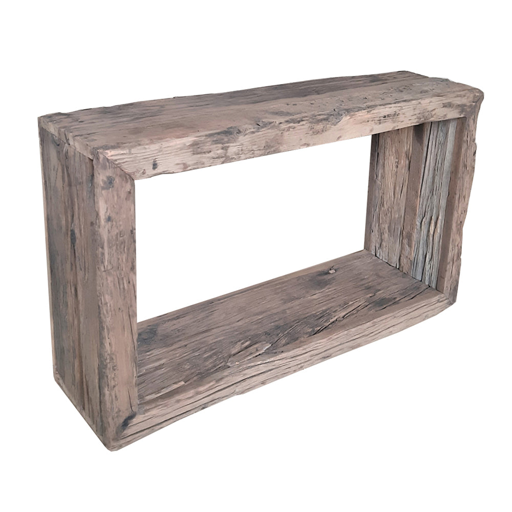 A&B Home 53" x 32" Bundle of 2 Cube Rustic Tabletop With Wood Console Table