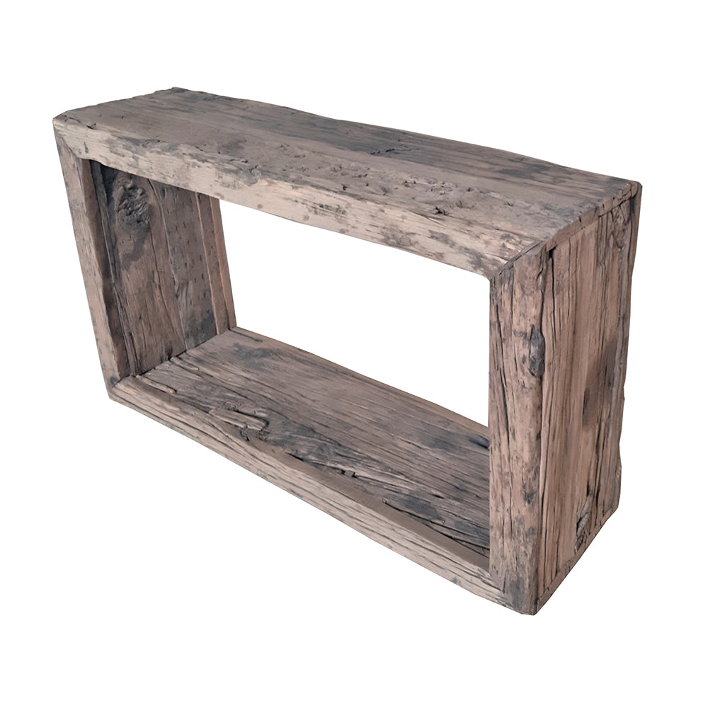 A&B Home 53" x 32" Bundle of 2 Cube Rustic Tabletop With Wood Console Table
