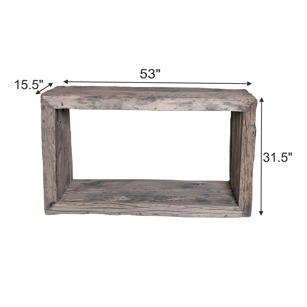 A&B Home 53" x 32" Bundle of 2 Cube Rustic Tabletop With Wood Console Table