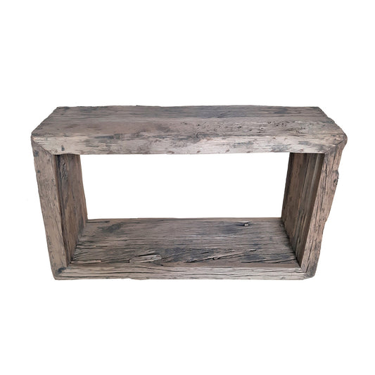 A&B Home 53" x 32" Bundle of 2 Cube Rustic Tabletop With Wood Console Table