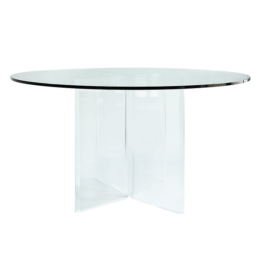 A&B Home 54" x 31" Bundle of 2 Round Clear Glass Dining Table