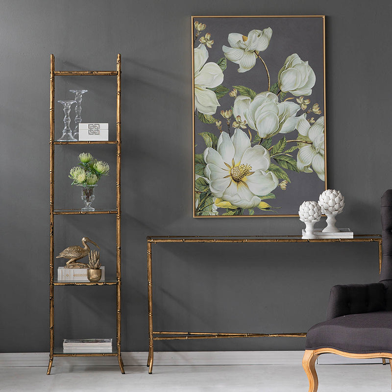 A&B Home 56" x 30" Bundle of 12 Antique Gold Mirrored Tabletop Console Table With Criss-Cross Details