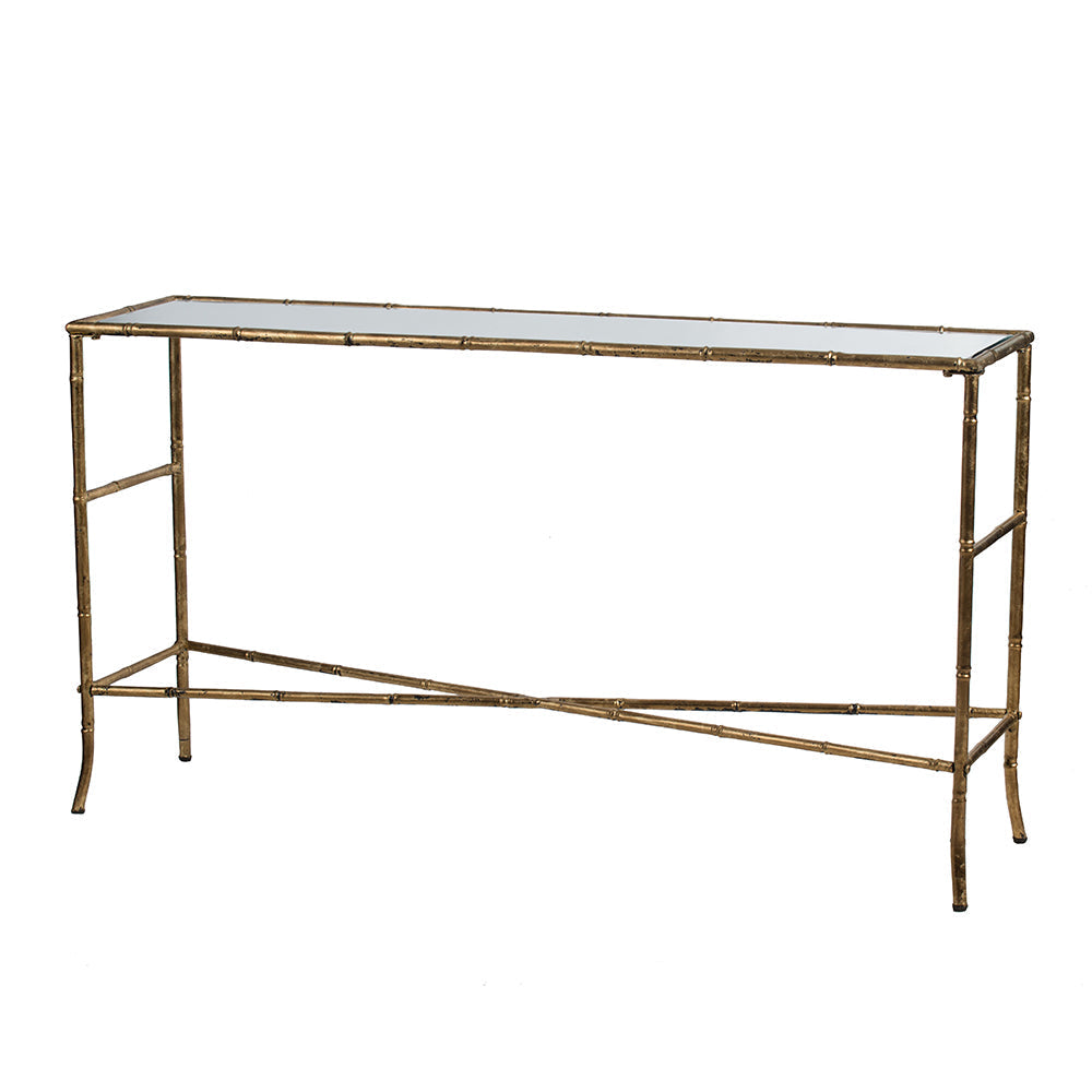 A&B Home 57" x 30" Bundle of 10 Rectangular Antique Gold Console Table