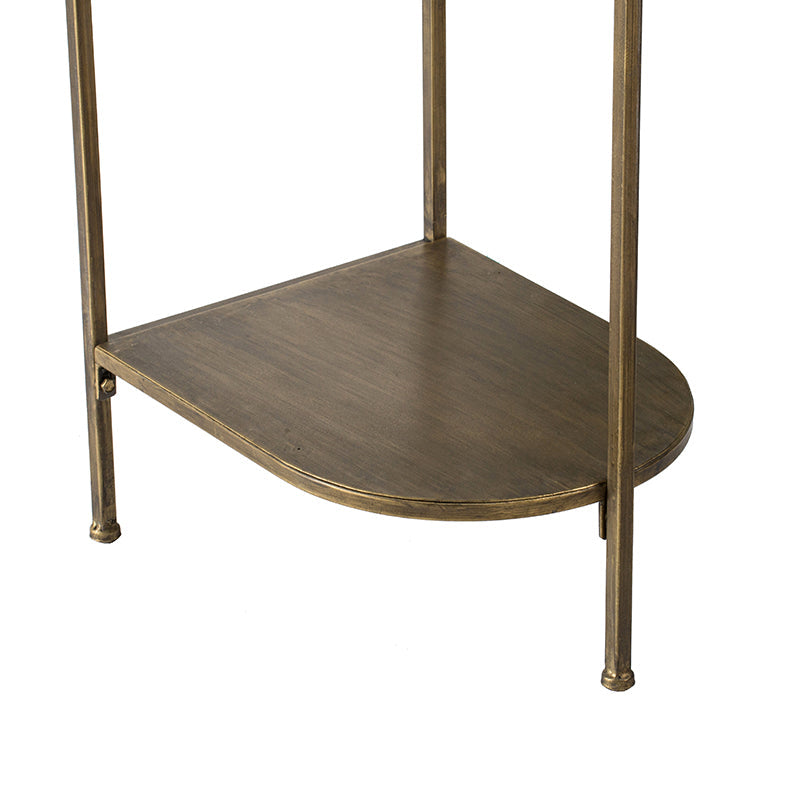 A&B Home 57" x 31" Bundle of 10 Oval Bronze Tabletop With Two Matching Shelves Console Table