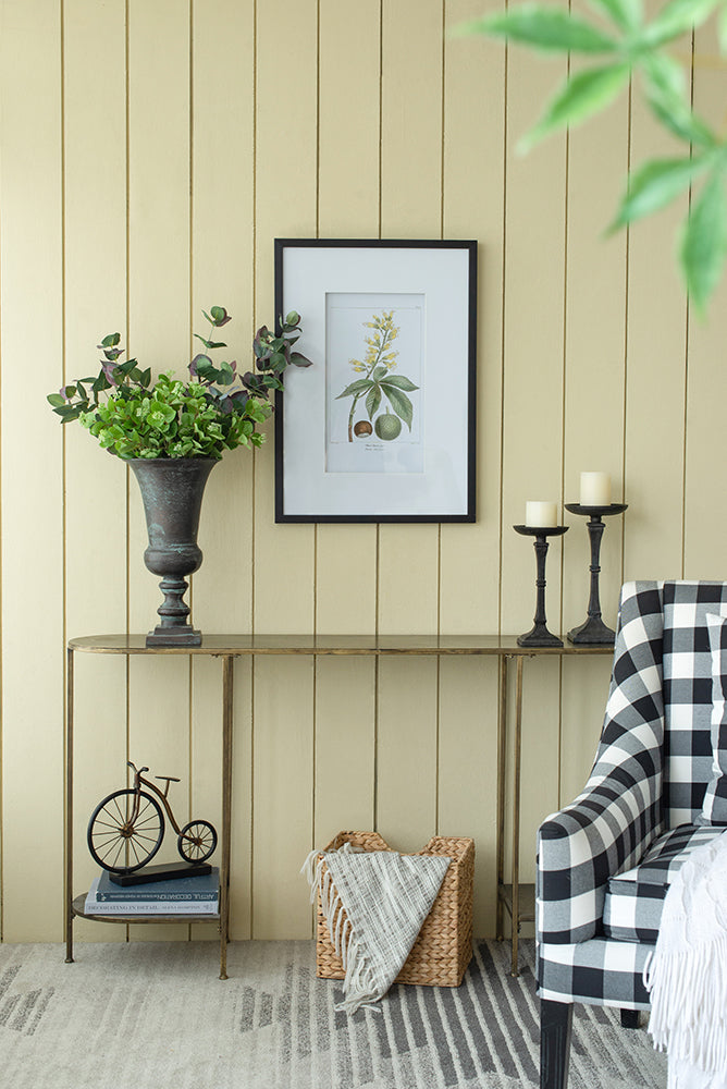 A&B Home 57" x 31" Bundle of 12 Oval Bronze Tabletop With Two Matching Shelves Console Table