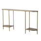 A&B Home 57" x 31" Bundle of 12 Oval Bronze Tabletop With Two Matching Shelves Console Table