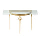A&B Home 59" x 36" Bundle of 5 Clear Glass Rectangular Tabletop With Gold Legs Corner Table