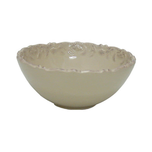 A&B Home 6" Bundle of 364 Round Beige Ceramic With Elegant Edge Style Serving Bowl