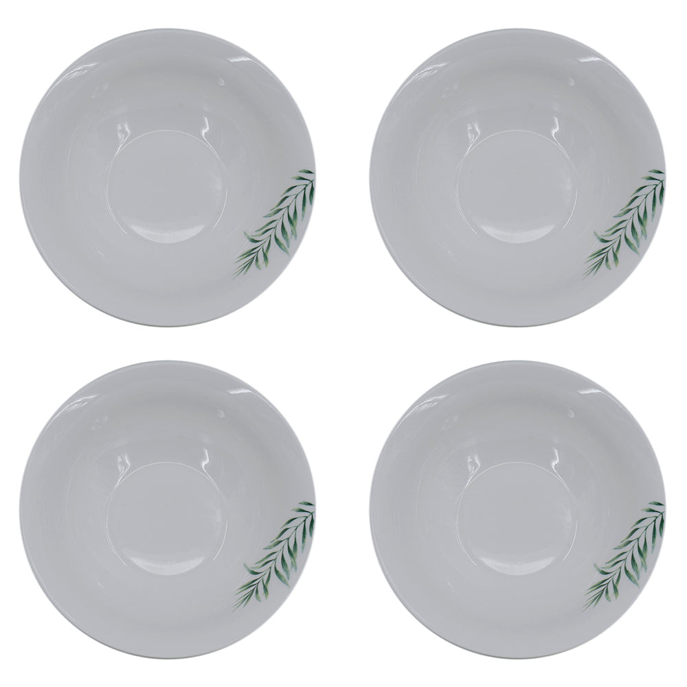 A&B Home 6" Bundle of 49 Set Of Four Round White and Green Botanical Print Cereal Bowls