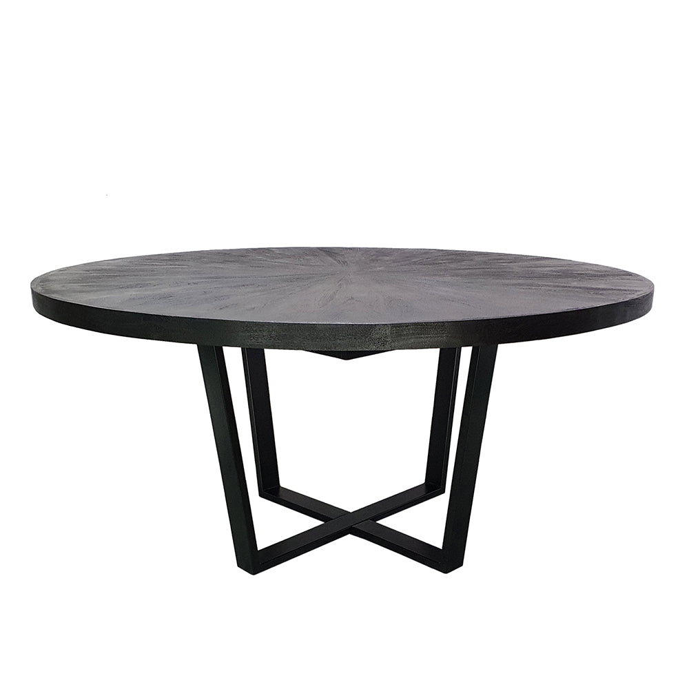 A&B Home 63" x 31" Bundle of 3 Round Black Dining Table