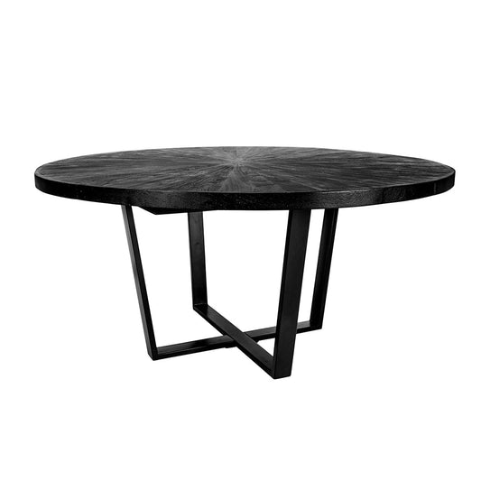 A&B Home 63" x 31" Bundle of 3 Round Black Dining Table