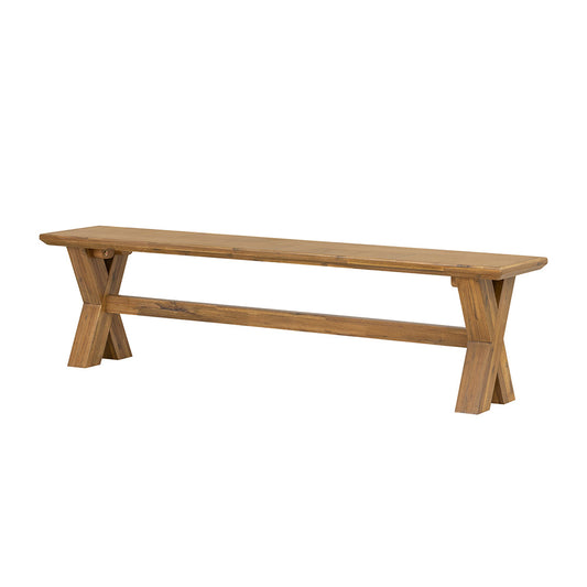 A&B Home 69" x 18" Bundle of 7 Long Brown Cross Bench