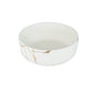 A&B Home 7" Bundle of 115 Round Neutral White With Gold Details Serving Bowl