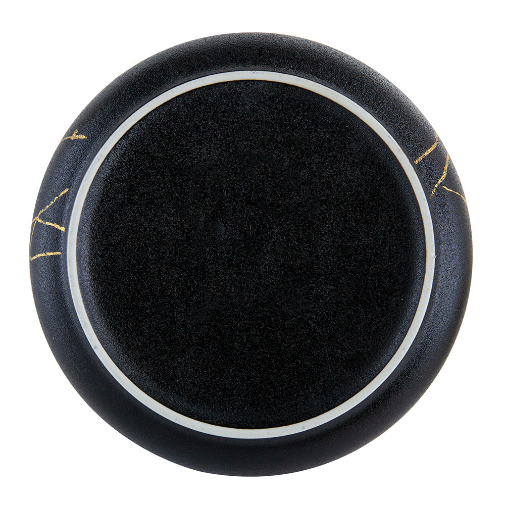 A&B Home 7" Bundle of 168 Round Neutral Black With Gold Details Serving Bowl
