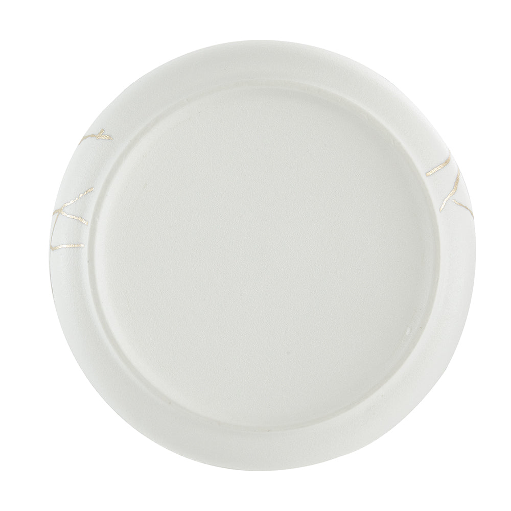 A&B Home 7" Bundle of 168 Round Neutral White With Gold Details Serving Bowl