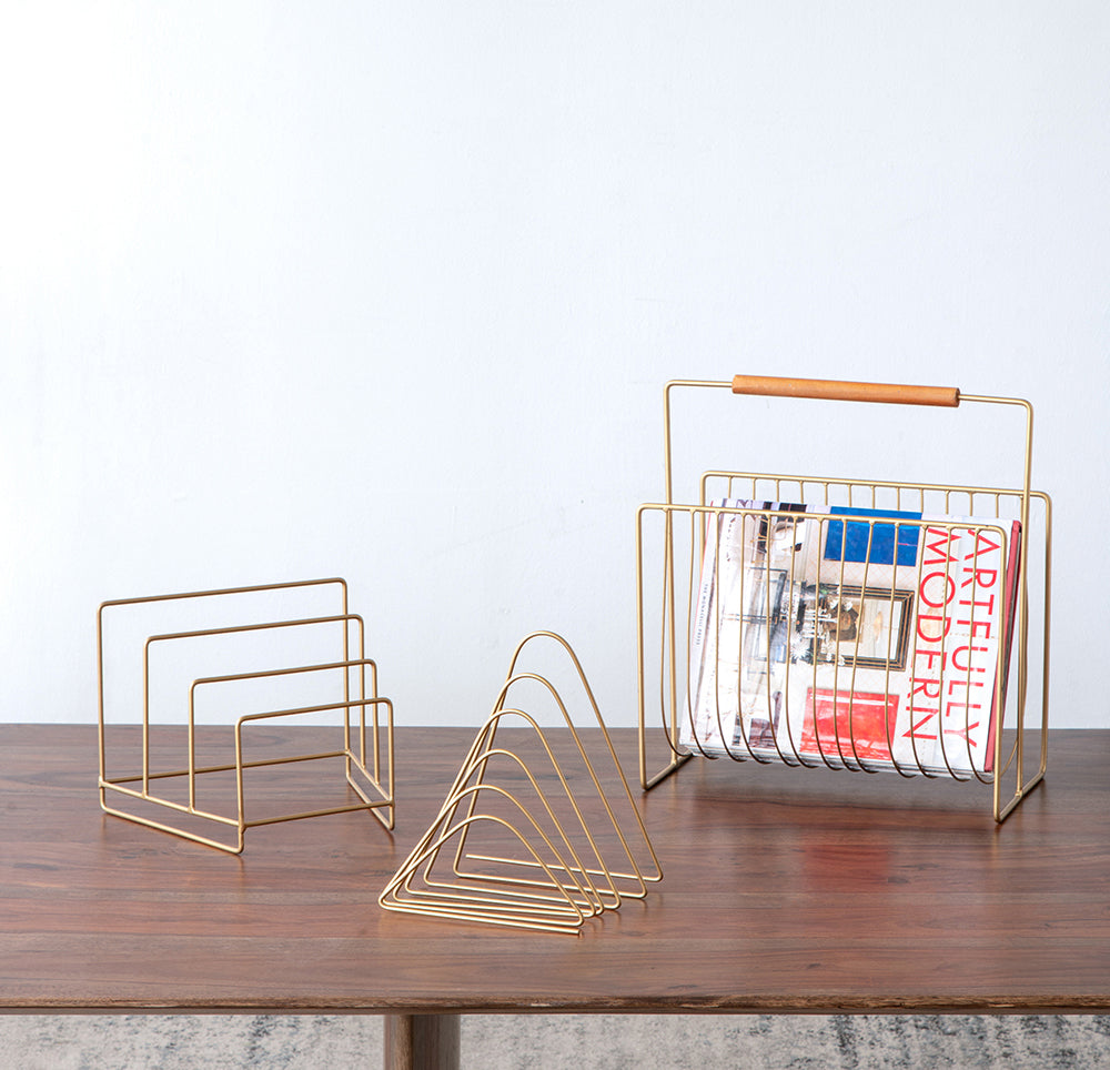 A&B Home 7" Bundle of 174 Gold Metal Magazine Rack