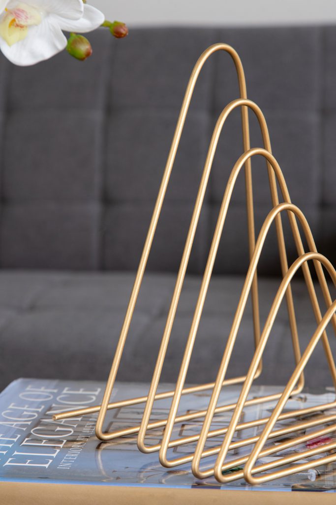 A&B Home 7" Bundle of 174 Gold Metal Magazine Rack