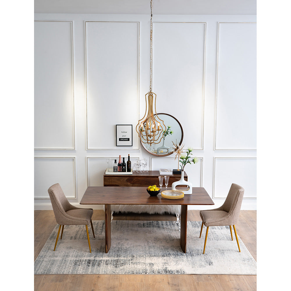 A&B Home 71" x 30" Bundle of 3 Brown Rectangular Dining Table With Panel Legs