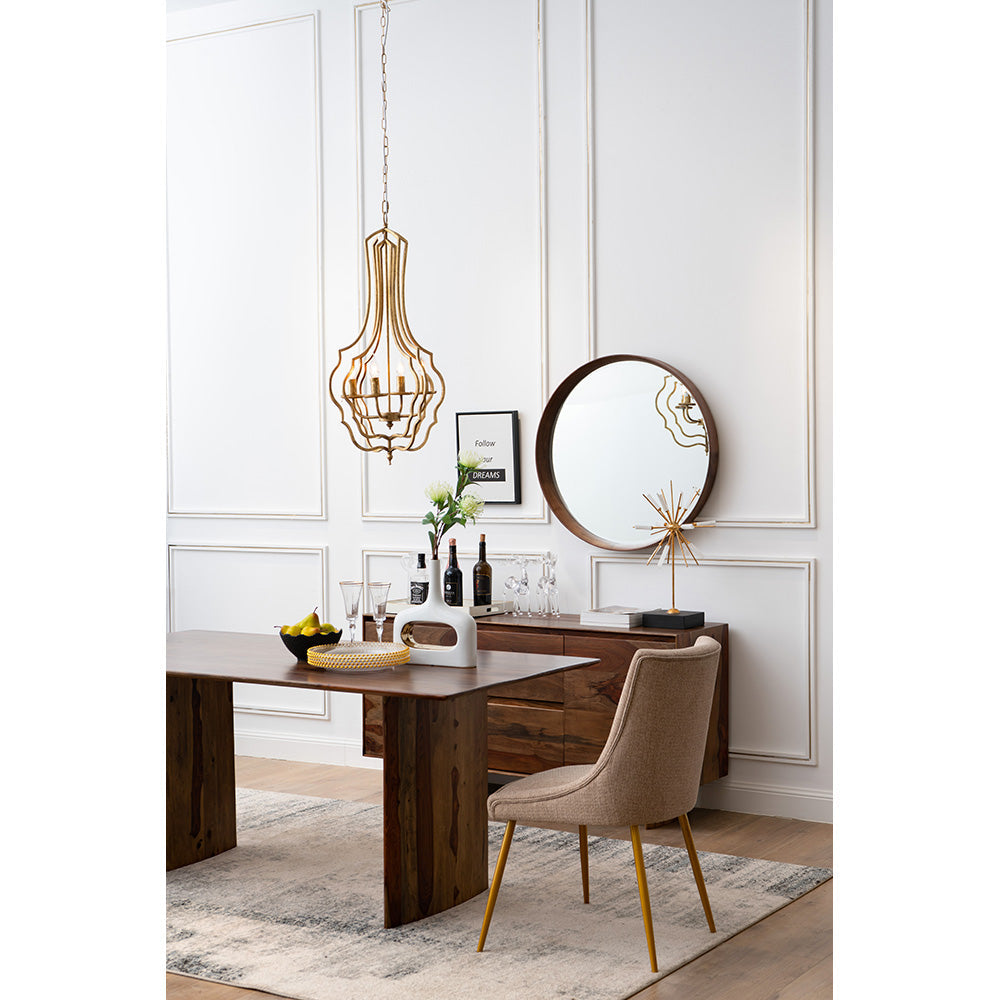 A&B Home 71" x 30" Bundle of 3 Brown Rectangular Dining Table With Panel Legs