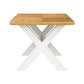 A&B Home 75" x 30" Bundle of 4 Rectangular Natural Brown Tabletop and White Cross-Leg Dining Table