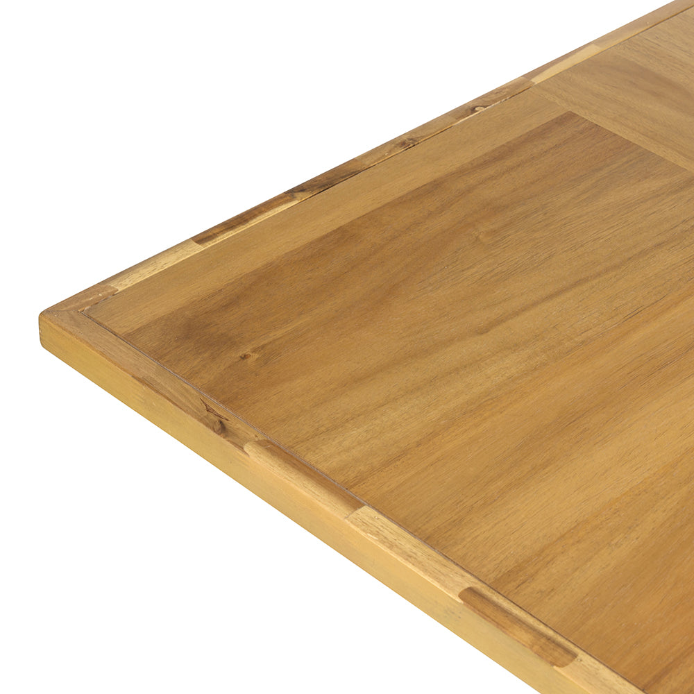 A&B Home 75" x 30" Bundle of 4 Rectangular Natural Brown Tabletop and White Cross-Leg Dining Table