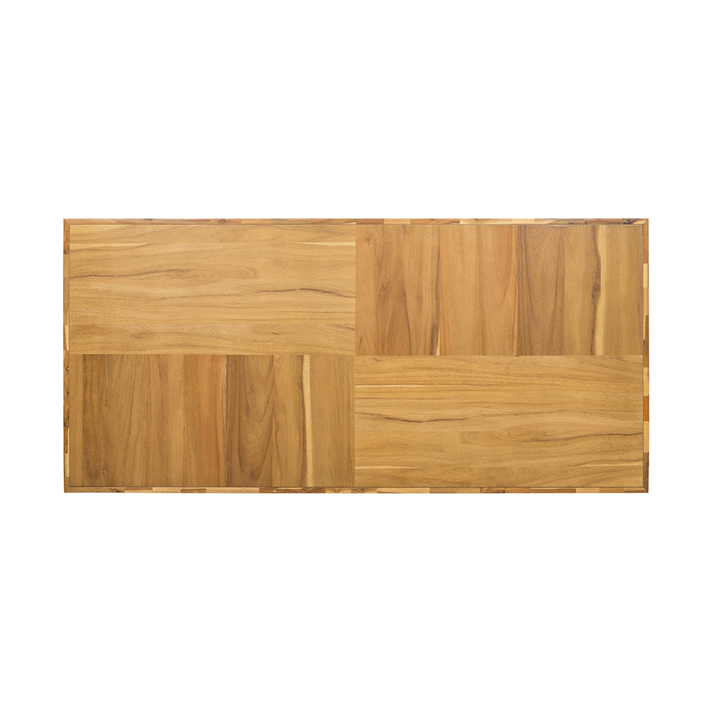 A&B Home 75" x 30" Bundle of 4 Rectangular Natural Brown Tabletop and White Cross-Leg Dining Table