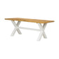 A&B Home 75" x 30" Bundle of 4 Rectangular Natural Brown Tabletop and White Cross-Leg Dining Table