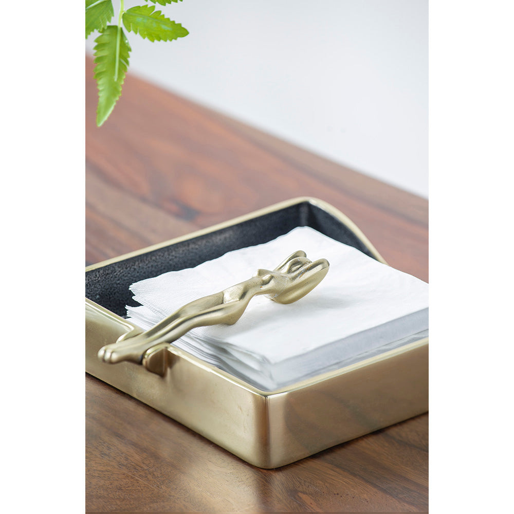 A&B Home 8" Bundle of 26 Square-Shaped Polished Gold Aluminum Table Napkin Holder