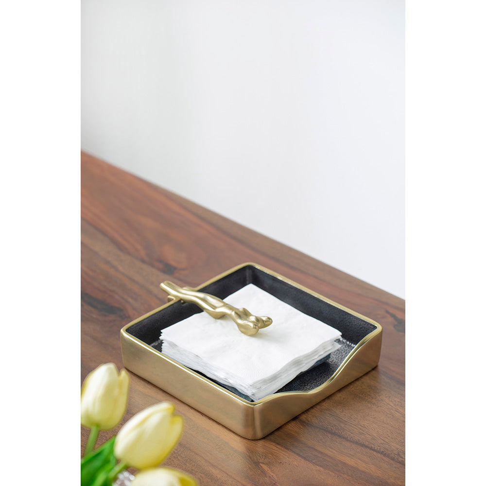 A&B Home 8" Bundle of 26 Square-Shaped Polished Gold Aluminum Table Napkin Holder