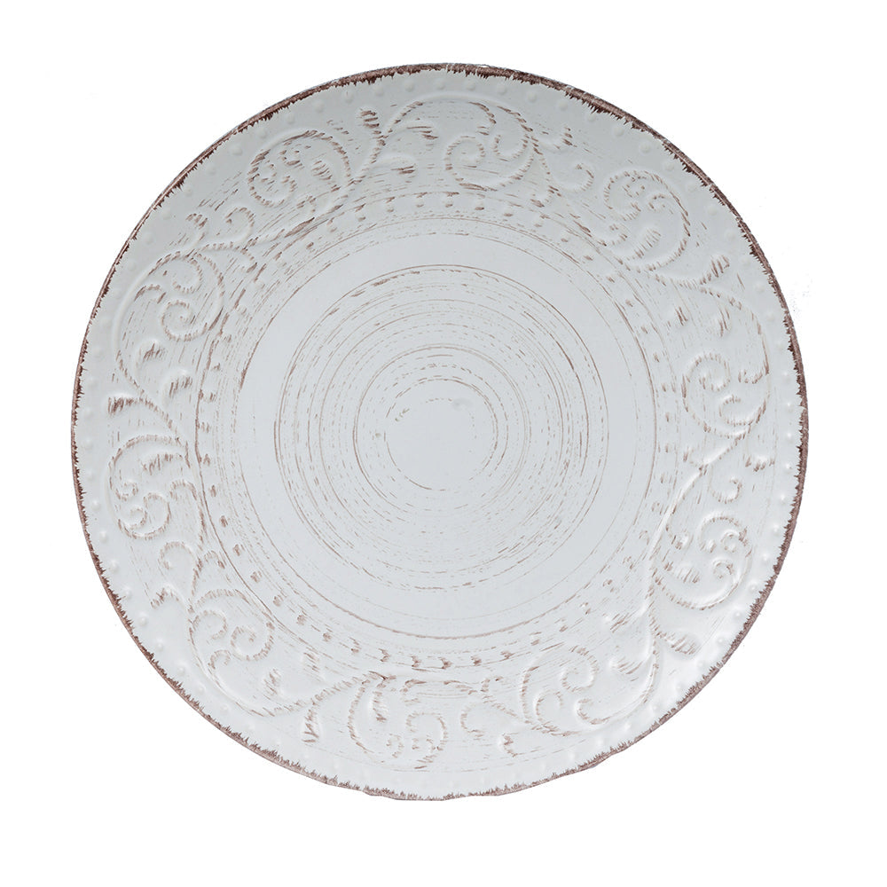 A&B Home 8" Bundle of 364 Rustic Flare Plate Antiqued White Salad Plate