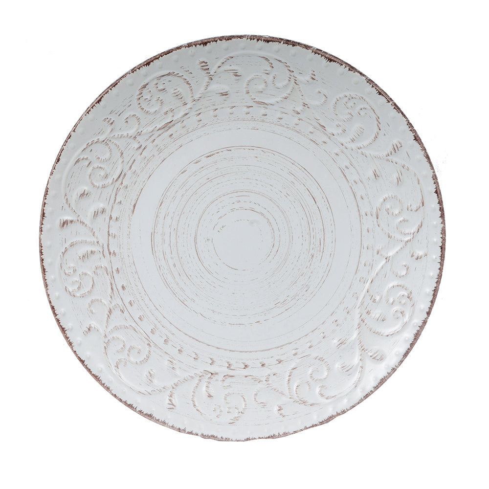 A&B Home 8" Bundle of 552 Rustic Flare Plate Antiqued White Salad Plate