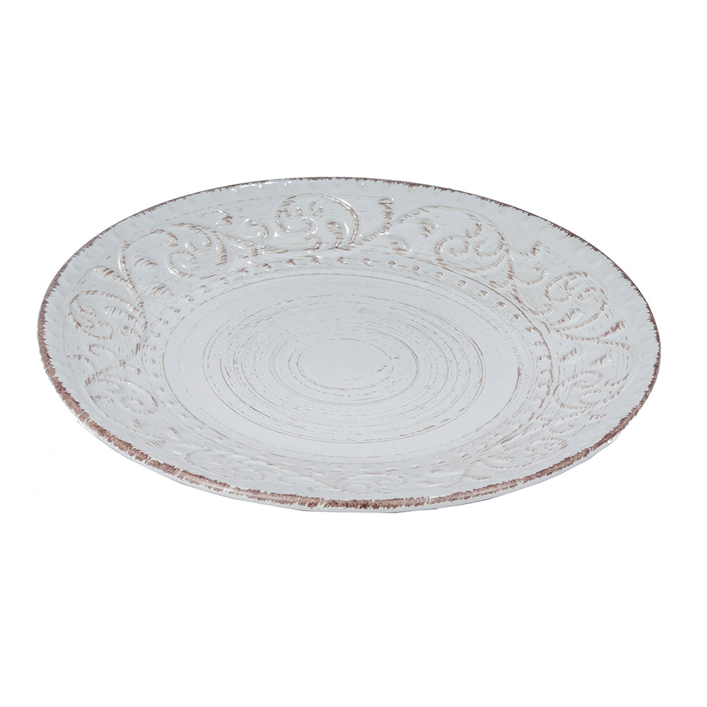 A&B Home 8" Bundle of 552 Rustic Flare Plate Antiqued White Salad Plate