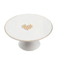 A&B Home 8" x 8" Bundle of 103 Amore Round Creamy White Cake Stand With Gold Accent