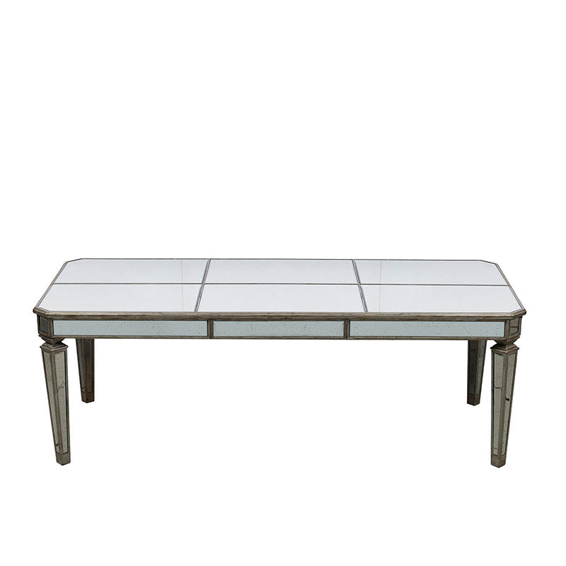 A&B Home 89" x 31" Bundle of 2 Rectangular Antique Silver Mirrored Coffee Table