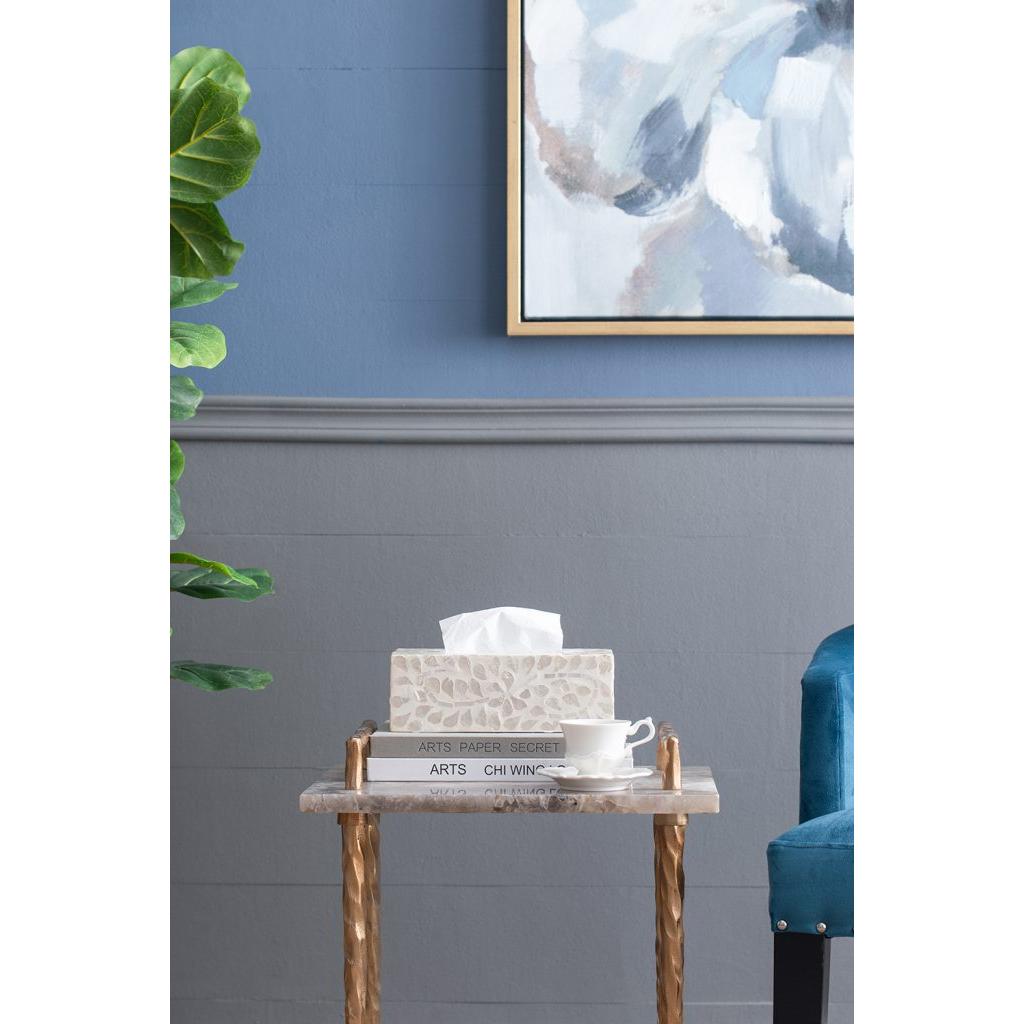 A&B Home 9" Bundle of 96 Rectangular White With Capiz Accent Tissue Box