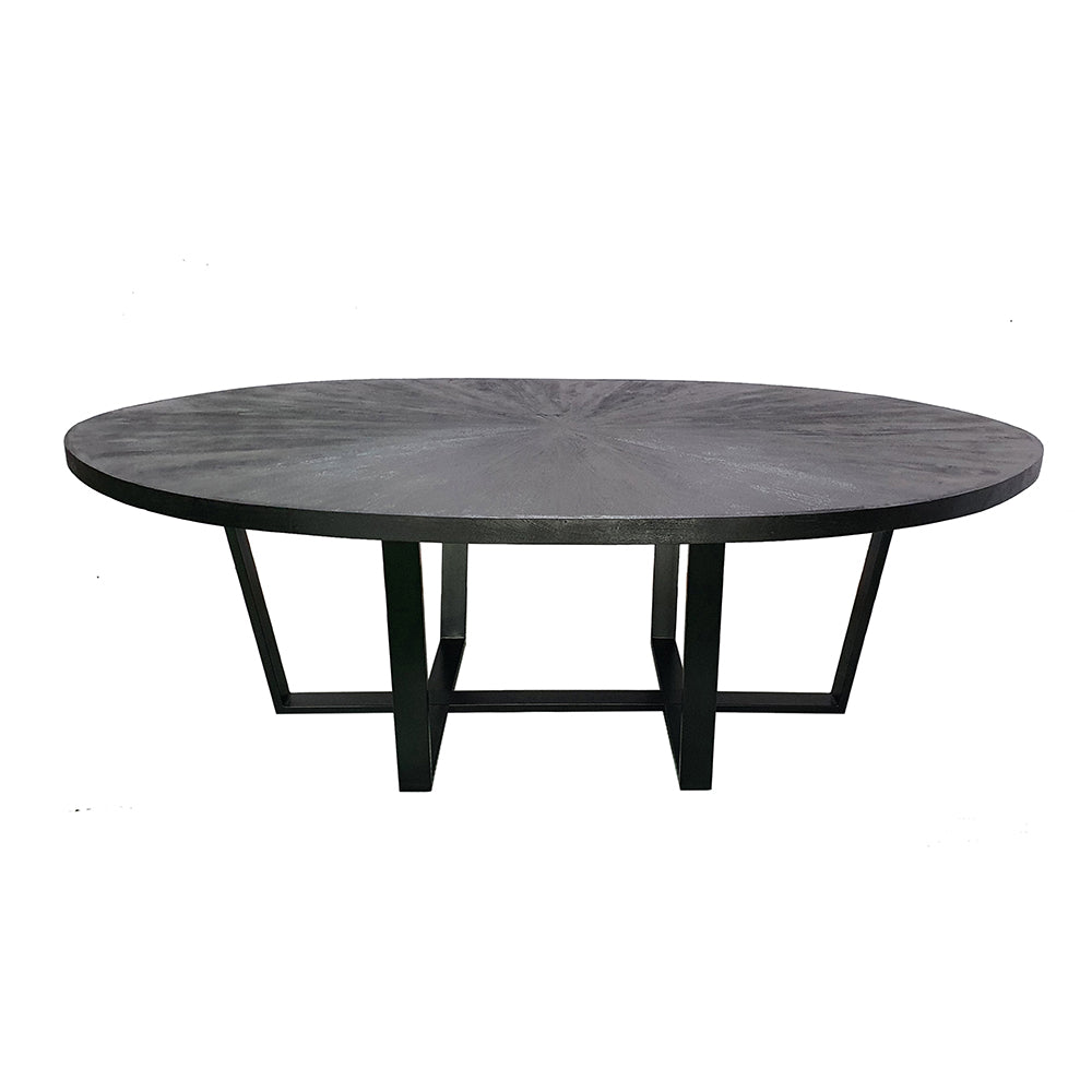 A&B Home 91" x 31" Bundle of 2 Oval-Shaped Black Dining Table