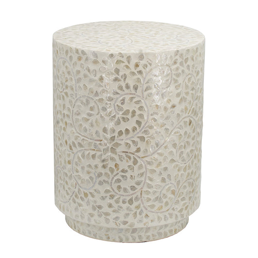 A&B Home Accent 14" x 18" Bundle of 21 Round Cream Geometric Design Pedestal Stool