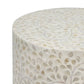 A&B Home Accent 14" x 18" Bundle of 24 Round Cream Geometric Design Pedestal Stool