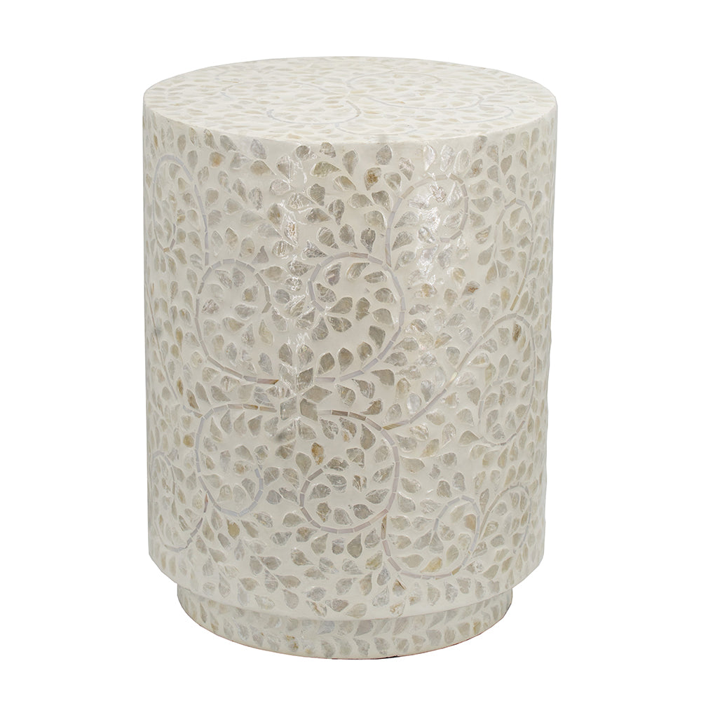 A&B Home Accent 14" x 18" Bundle of 24 Round Cream Geometric Design Pedestal Stool