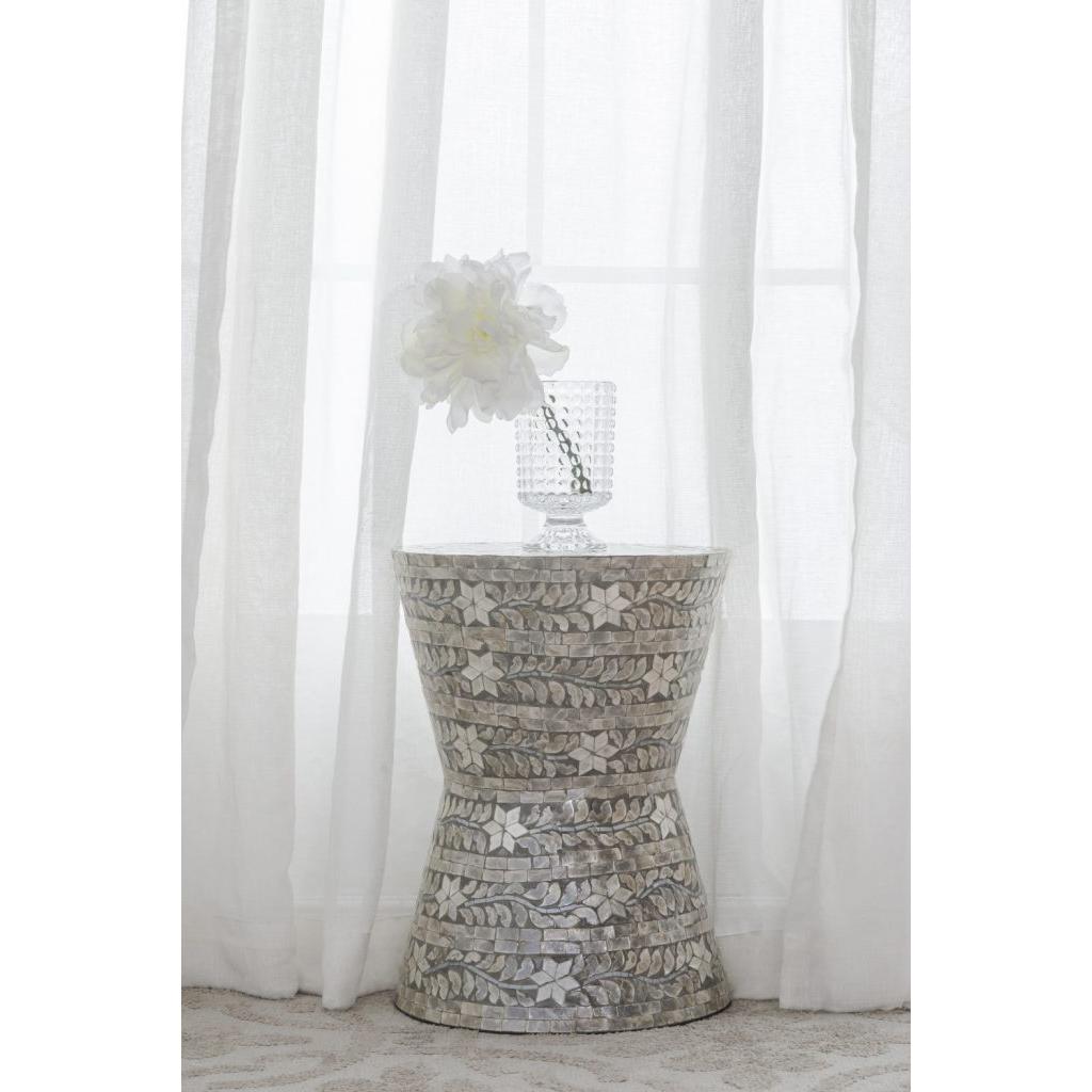 A&B Home Accent 14" x 19" Bundle of 24 Round Brown Star Design Pedestal Stool