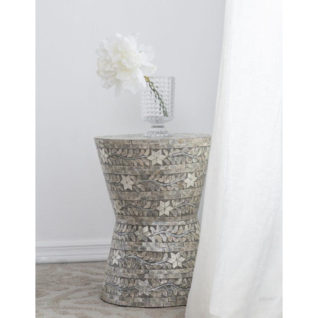 A&B Home Accent 14" x 19" Bundle of 24 Round Brown Star Design Pedestal Stool