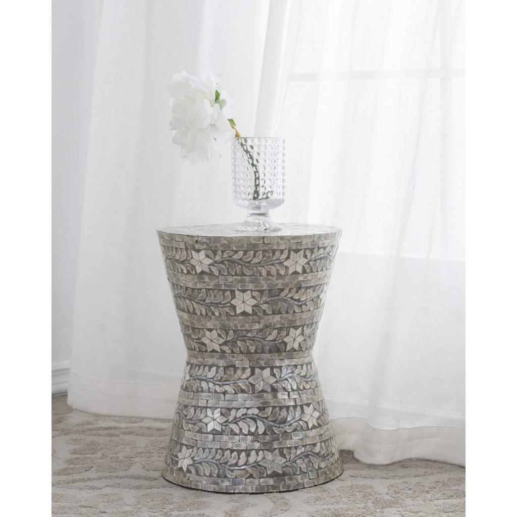 A&B Home Accent 14" x 19" Bundle of 24 Round Brown Star Design Pedestal Stool