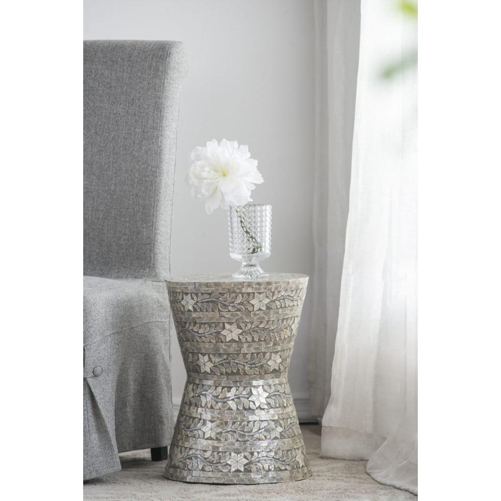 A&B Home Accent 14" x 19" Bundle of 24 Round Brown Star Design Pedestal Stool