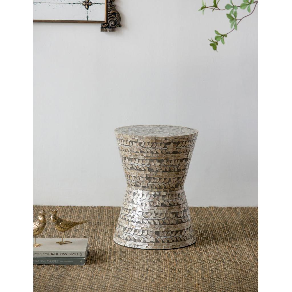 A&B Home Accent 14" x 19" Bundle of 24 Round Brown Star Design Pedestal Stool