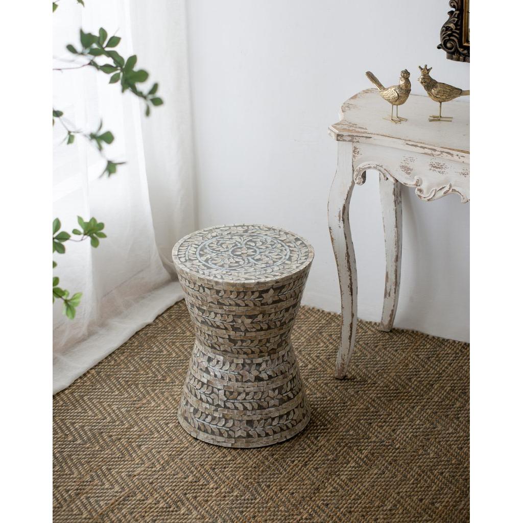 A&B Home Accent 14" x 19" Bundle of 24 Round Brown Star Design Pedestal Stool