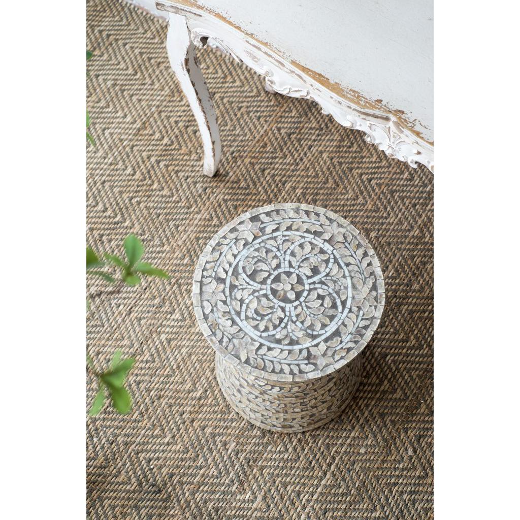 A&B Home Accent 14" x 19" Bundle of 24 Round Brown Star Design Pedestal Stool